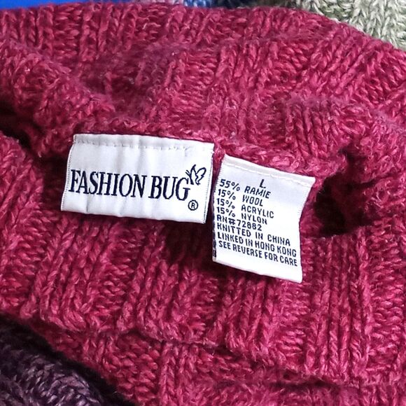 Fashion Bug Turtleneck Sweater Large Multicolored #047 - Picture 3 of 3